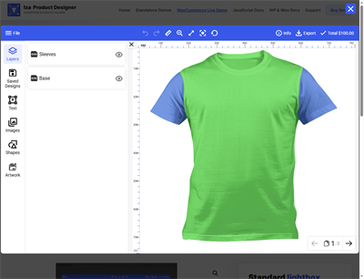 <style color="3858e9">Standard lightbox</style> product designer
