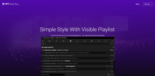 simple style with visible playlist