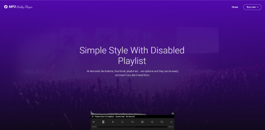 simple style with disabled playlist