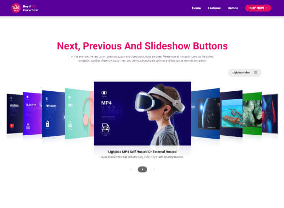 Next, Previous And Slideshow Buttons