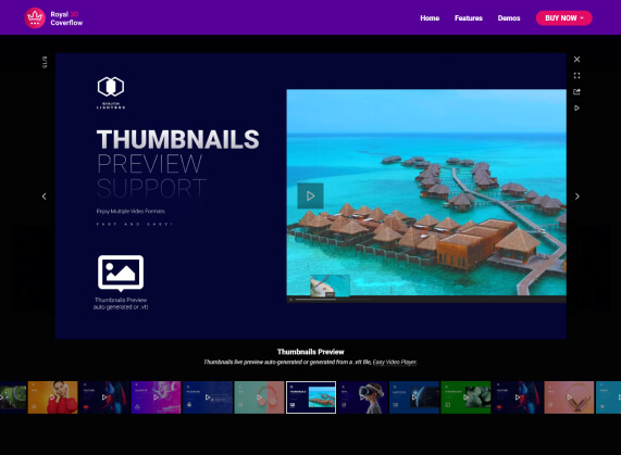 Lightbox Video With Thumbnails Preview