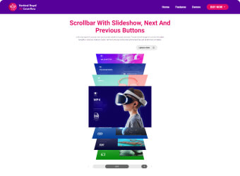 Scrollbar With Slideshow, Next And Previous Buttons