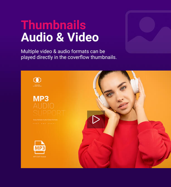 Thumbnail audio and video support