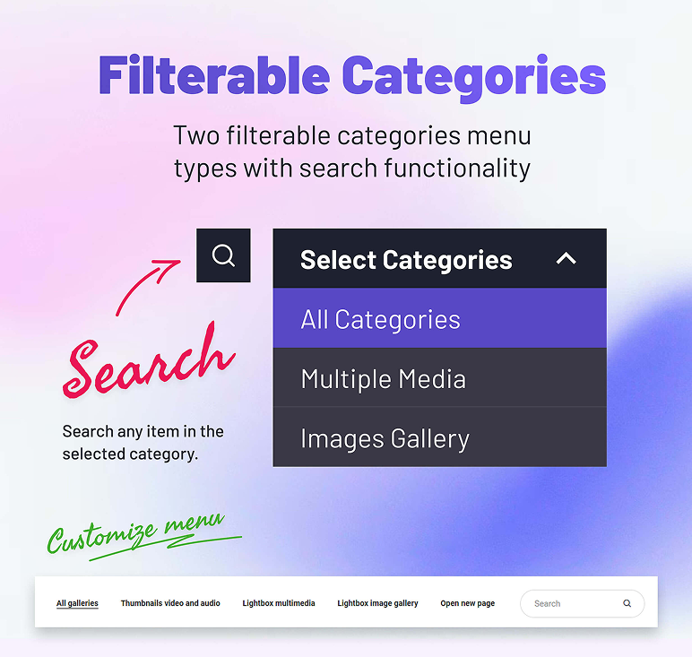 Filtrable categories