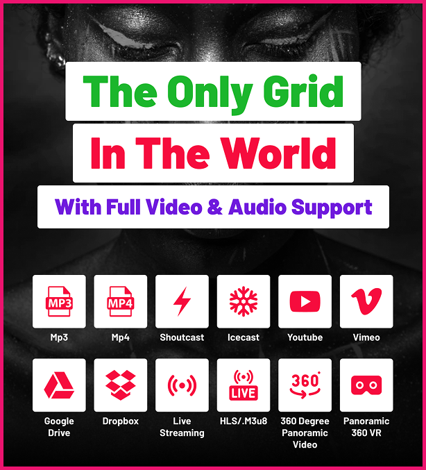 Full video and audio support