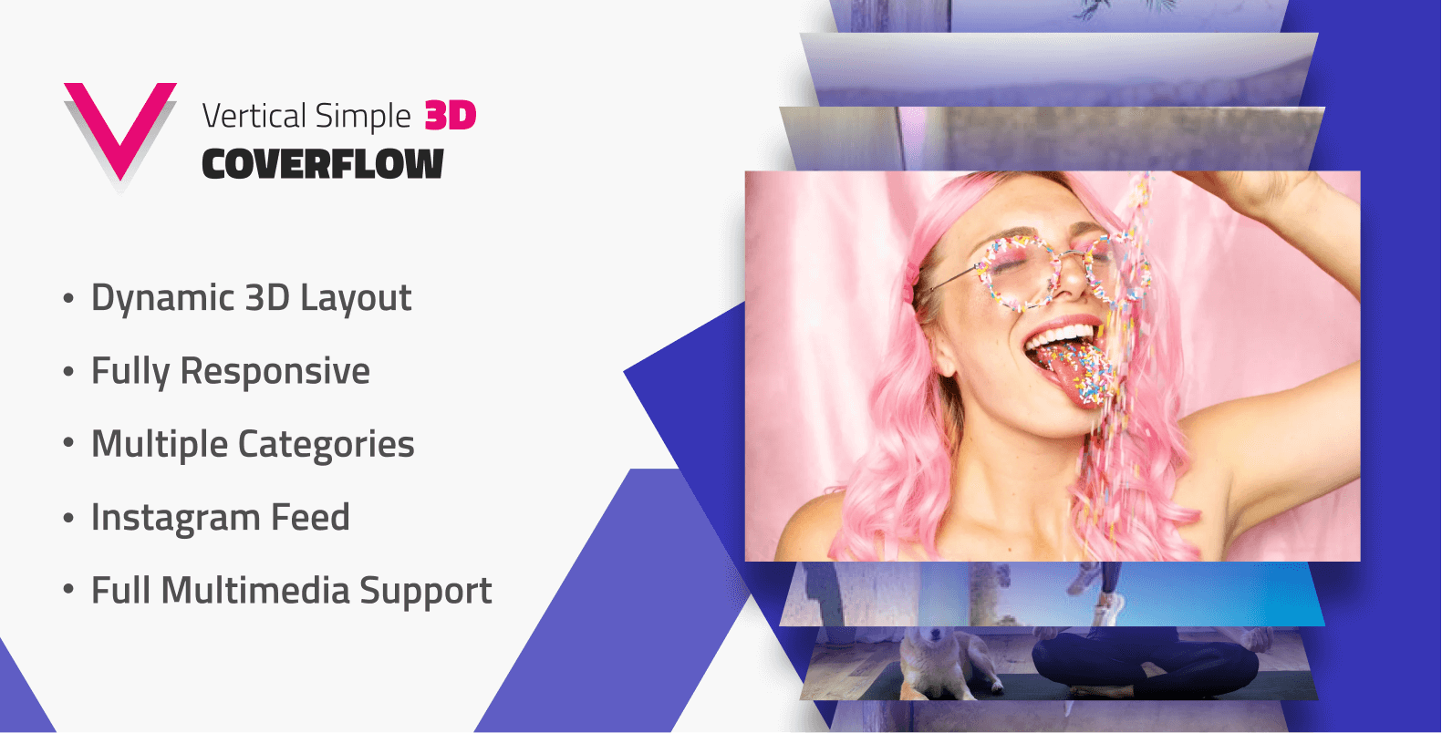 Vertical Simple 3D Coverflow