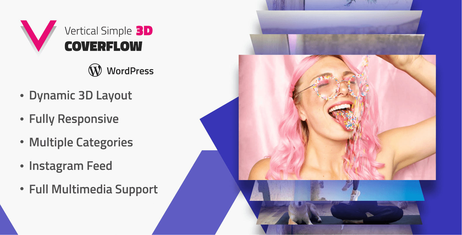 Vertical Simple 3D Coverflow